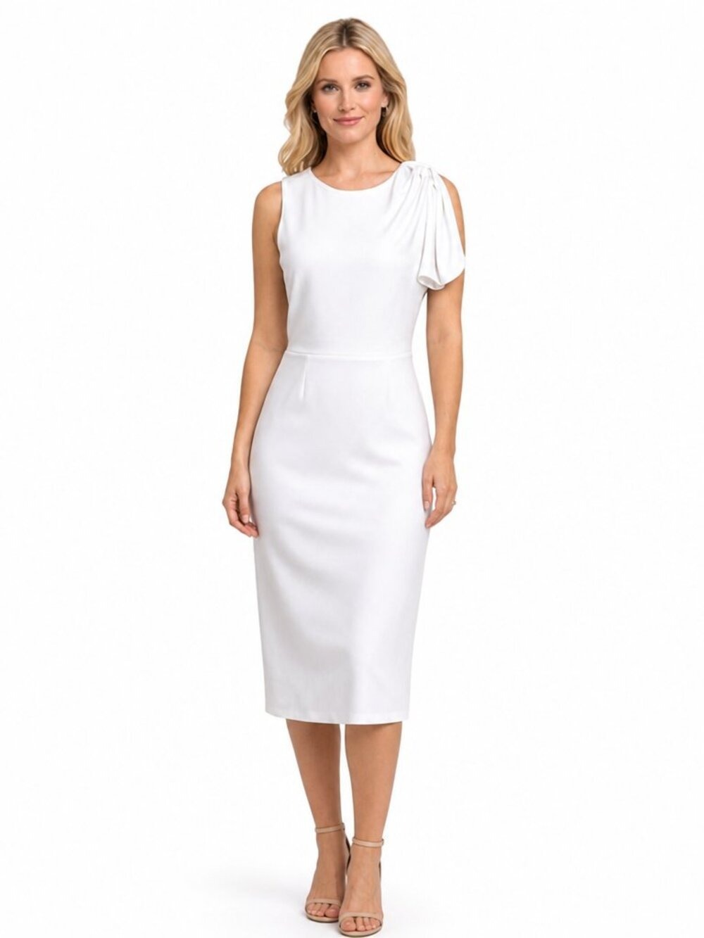 Alexia Admor White Sheath Dress Size Medium